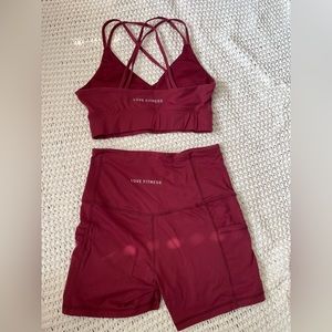 COPY - Love fitness apparel sports bra and biker shorts set size Small